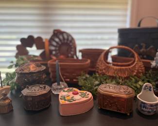 Longaberger baskets brass trinket box