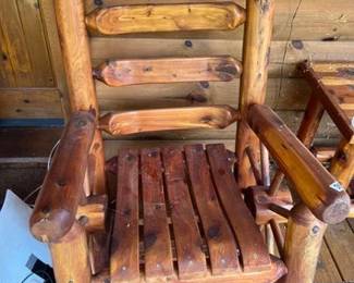 AMISH MADE WOODEN ROCKING CHAIR