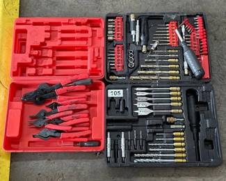 LOT DRILL BITS AND PITTSBURGH PLIER SET