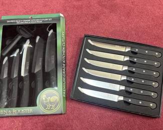 2 HEN ROOSTER CUTLERY SETS