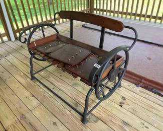 4 WOODEN METAL ROCKING BENCH