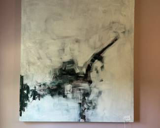 A11 - $40. Abstract Painting on Canvas. Unsigned. Measures 33.25" wide x 35" tall.