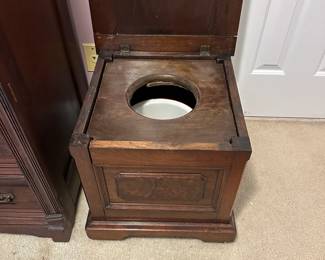 A5 - $50. Antique Victorian Box Commode. Measures 18" square x 18"tall. Excellent Condition!