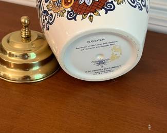 D13 - $60. Olde Virginea Jar Co. Delft Reproduction "Carolina". Measures 10" tall