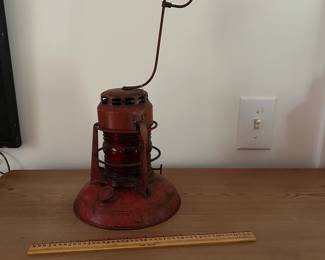 F17- $30. Dietz No. 40 Red Globe Traffic Guard. Measures 15" tall