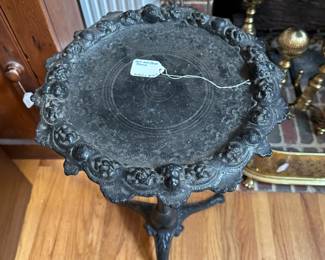 L34 - $125. Cast Iron Plant Stand. Measures 13.75" wide x 29.75" tall. Excellent Condition & Sturdy!