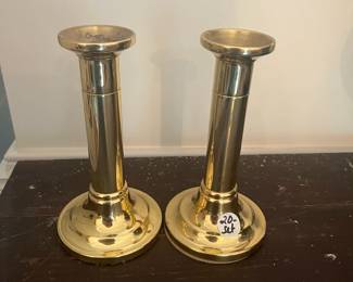 D20- $20. Set of 2 Baldwin Candle Holders. Measures 6.25" tall.