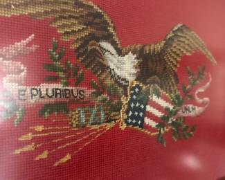 H3 - $40. Framed Needlepoint Eagle. Measures 21" wide x 16" tall.