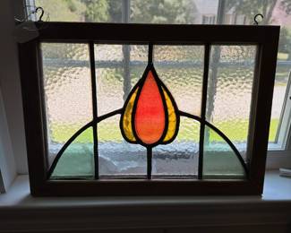 U6 - $55. Small Stained Glass in excellent condition. Measures 19.75" x 14" tall.