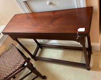 B20 - $95. Narrow Flip Top Table. Measures 36" wide x 12" deep x 28" tall. Opens t0 24" wide. Great entry table but extra table space if needed!