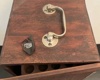 F58- $60. Antique Wood Spencer Lens Co. Buffalo NY Microscope Box W/key. Doesn't close all the way.