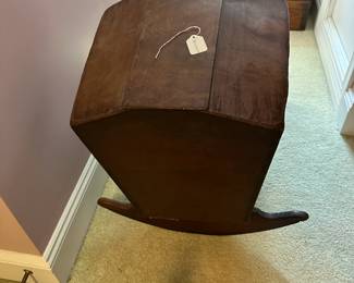 A14 - $30 Antique Wooden Rocking Cradle. Measures 38" wide x 24" deep x 24" tall. Very sturdy - great for baby dolls!