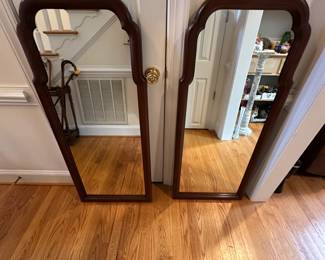 L32 - $300. Pair of Henkel-Harris Mirrors. Measures 21.25" wide x 49.5" tall. Style 144. Mahogany. Overall very good condition - a few very minor marks on the frame.