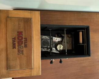 U40 - $40. Hand Crank Kodak Film Tank. Measures 9.75" wide x 6" deep x 6" tall.