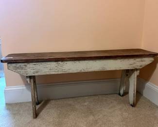 B11 - $75. Primitive Bench. Measures 46" long x 11.25" deep x 18" tall. Sturdy and has a great look!