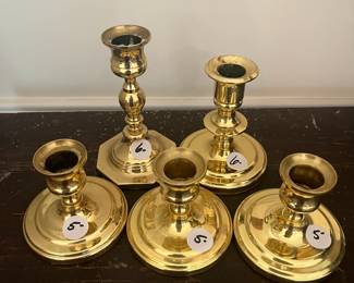 D22- $5-$6 (each). Baldwin Candle Holders. Measuring 2.75" - 5" tall.
