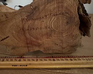 F13 - $25. Small Canadian Goose Carving by Clarance T. Sanders. Measures 14.5" wide x 12.5" tall.