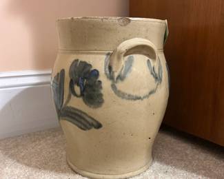 B17 - $85. Pottery Crock. Measures 7.25" across x 10.25" tall.