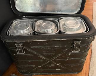 S30 - $95. 1962 Military Mermite Food Container. Measures 20.5" wide x 9" deep x 19" tall.