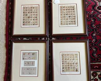 U21 - $50. Set of 4 Fly Fishing Prints. Measures 11.75" wide x 14.5" tall.