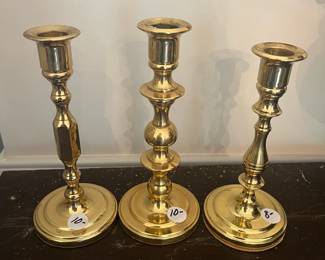 D19- $8 - $10. Baldwin Brass Candle Holders measured range 7.25" -7.5" depending on price