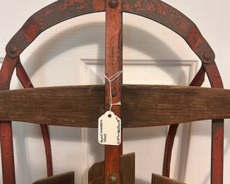 C23 - $75. Small Wooden Sled. Measures 22.25" wide x 6" tall x 38" long.