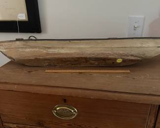F38- $50. Old Wooden Boat Bottom. Measures 32.5" wide x 3.5" deep x 4" tall