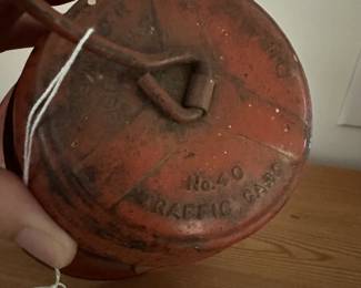 F17- $30. Dietz No. 40 Red Globe Traffic Guard. Measures 15" tall