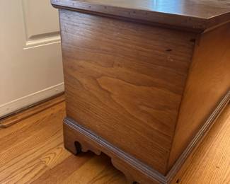 D52- $300. Antique Chippendale Wooden Blanket Chest. Measures 32" wide x 14.5" deep x 18.5" tall. Nice petite size. Solid wood (I believe it's Walnut.) Lid needs to be reattached.