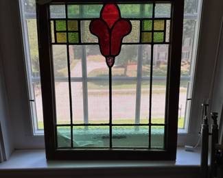 U7 - $75. Stained Glass Panel in excellent condition. Measures 17.5" x 21.25".
