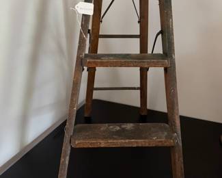 F1 - $35. Vintage Decorative Step Ladder. Measures 14" wide x 21" deep x 23.5" tall