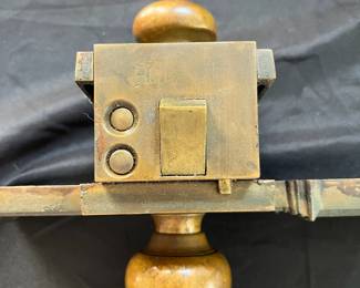 S18 - $200. Antique Bronze Commercial National Bank Door Knob w/key, Lock and Back Plate.