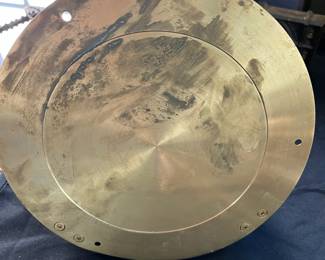 S17 - $50. Harwich Brass Quartz Mariner Ships Clock. Measures 9.25" Diameter