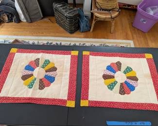 S2 - $25. Pair of Matching Quilted Pillowcases. Measures 27" x 21.5" (each).