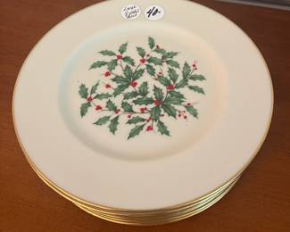 D7- $40. 8 piece set of Lenox salad plates, measures 8.25" round.
