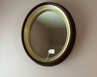 A19 - $50 Walnut Shadow Box Mirror measures 17.25" wide x 21" tall.