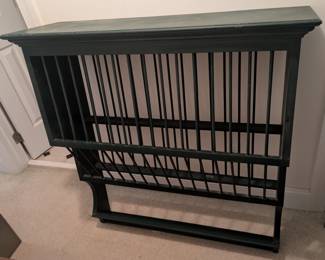 H12 - $275. Primitive Farmhouse Dish Rack. Measures 41.5" wide x 13.75" deep x 43.75" tall.S30 - $275. Primitive Farmhouse Dish Rack. Measures 41.5" wide x 13.75" deep x 43.75" tall.