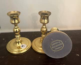 D21- $6. (each) Baldwin Candle Holders measures 4.5" tall.