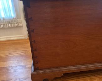 D52- $300. Antique Chippendale Wooden Blanket Chest. Measures 32" wide x 14.5" deep x 18.5" tall. Nice petite size. Solid wood (I believe it's Walnut.) Lid needs to be reattached.