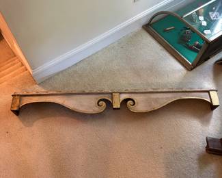 U49 - $60. Antique Wood Cornice. Measures 56" long x 4.5" tall x 7" top to bottom.