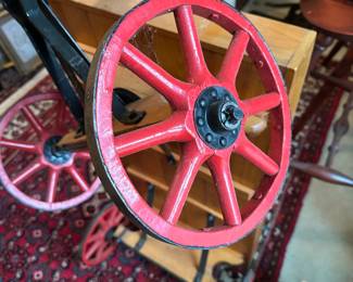 U71 - $175. Restored (?) Newspaper Delivery Wagon. Metal Wheels are in great shape. No advertising on it.