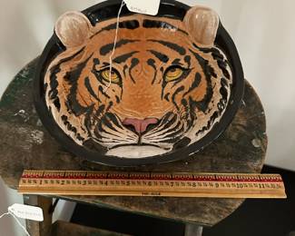 F5 - $25. Taste Setter Sigma Tiger Face Bowl Made in Italy. Measures 9.75" round.