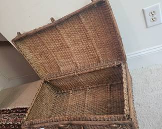 U9 - $40. Wicker Suitcase. Measures 27.5" wide x 16" deep x 10" tall.