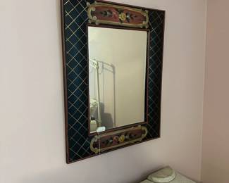 A8 - $25. Decorative Mirror (not old). Measures 24" wide x 29.75" tall.