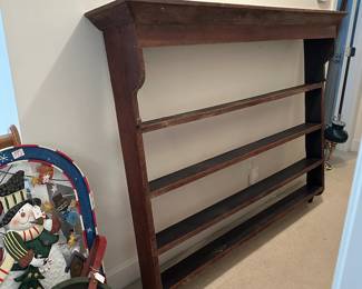 H20 - $400. HUGE Antique Wall Shelf. Measures 68' long x 11" deep x 53" tall.