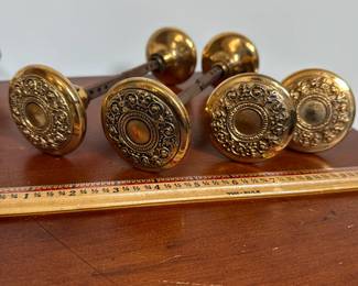L61 - $95 Set of 6 Brass Knobs measures 8.5" long (each)