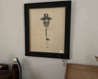 F37- $95. "Korean Scholar" Print by D. Donner. Measures 25" wide x 29" tall