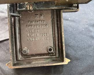 S18 - $200. Antique Bronze Commercial National Bank Door Knob w/key, Lock and Back Plate.