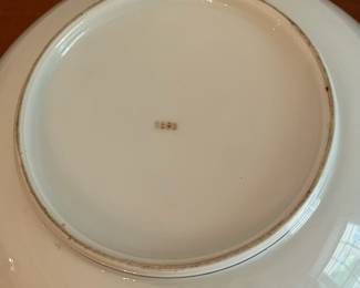 D30- $70. Chinese Export Armorial Eagle Gold Gilt Porcelain Bowl. Measures 12.25" round x 4.75" tall.