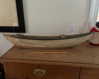 F38- $50. Old Wooden Boat Bottom. Measures 32.5" wide x 3.5" deep x 4" tall